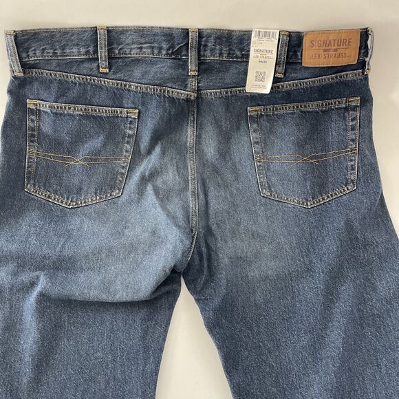 Signature By Levi Strauss & Co. Jeans Men's Straight‎ Fit Denim DARK WASH 44x30 - Picture 5 of 12